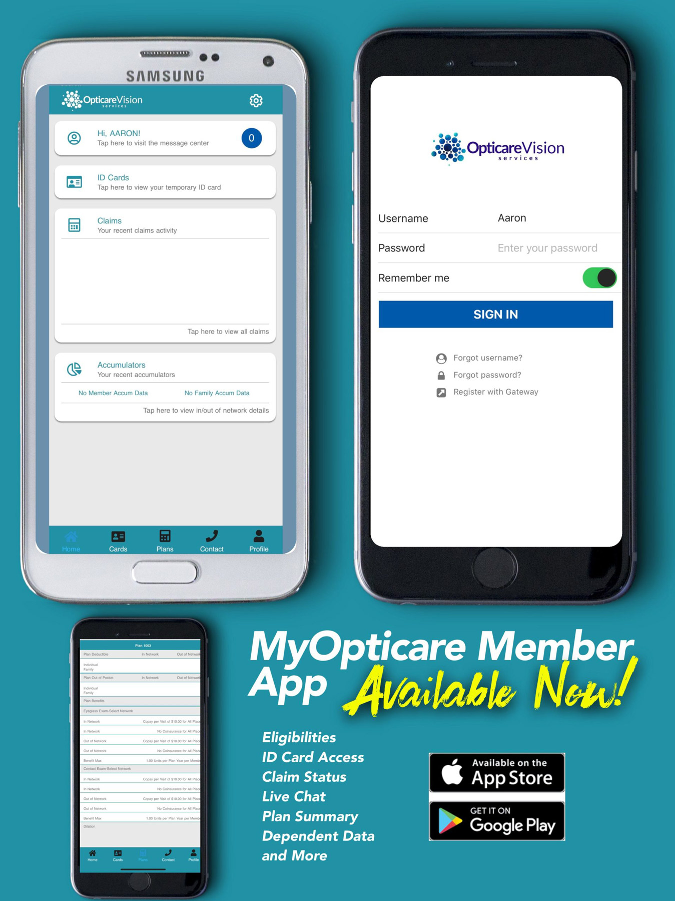 MyOpticare Member Mobile App